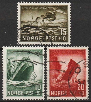 FRIMÆRKER NORGE | 1944 - AFA 301-303 - Velgørenhedsmærker - i komplet sæt - Stemplet